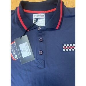 Uomosport Tennis Polo Shirt Medium Pat Cash Limited Short Sleeve Blue Performanc